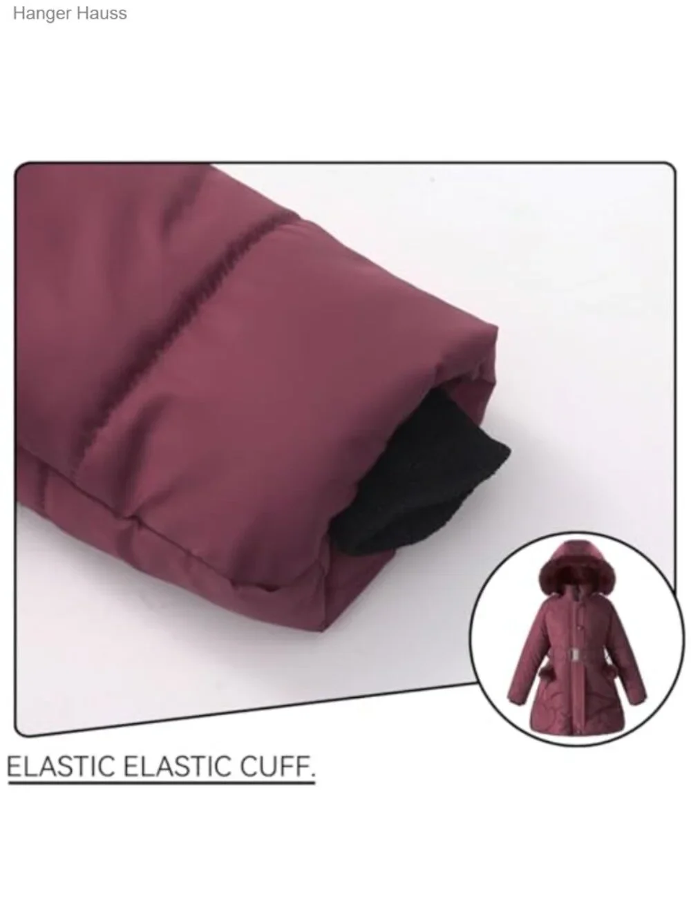 Girls Quilted Puffer Jacket Hooded Fleece Lined Winter Parka Water Resistant